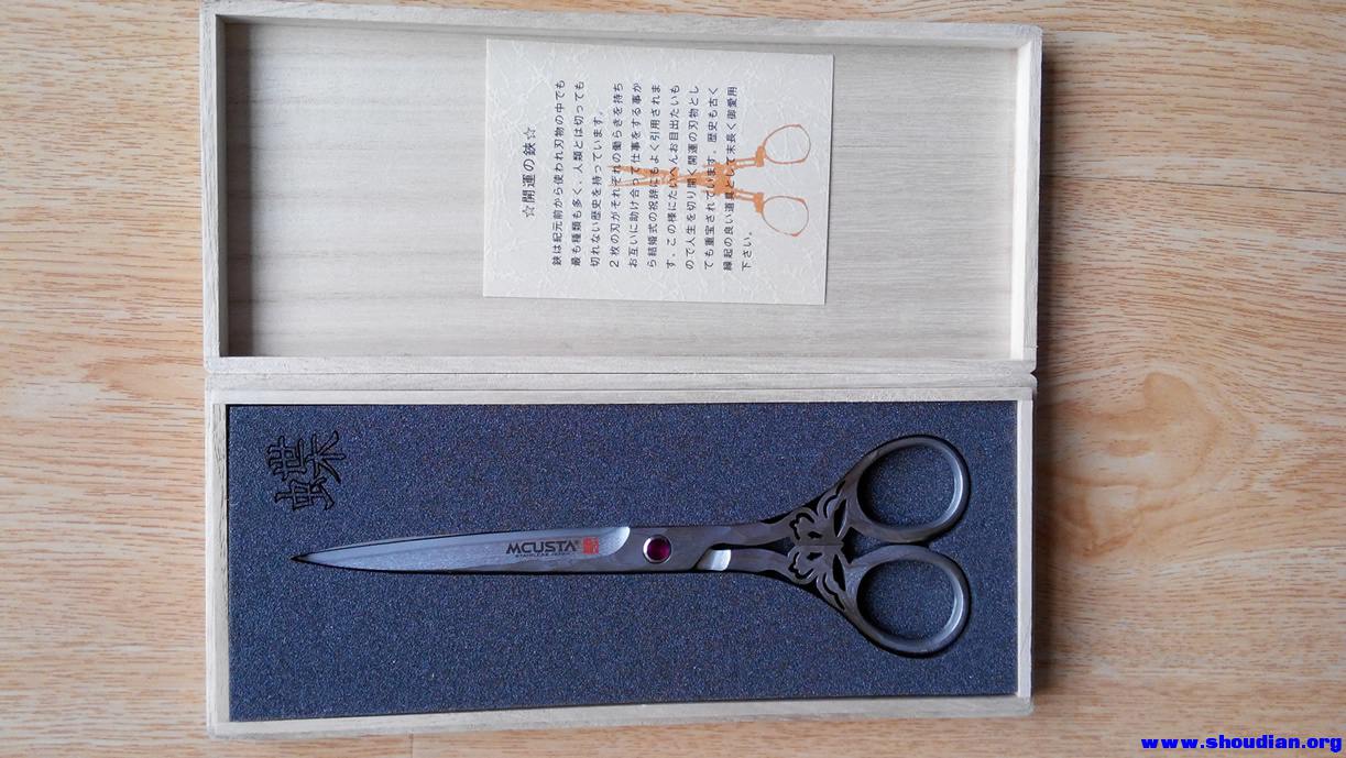 日本传世家徽 DDB-170D 蝶 大马士革钢剪刀