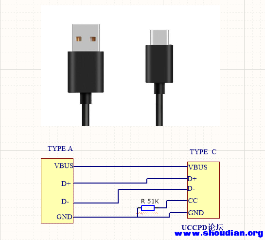 type c正负极接线图图片