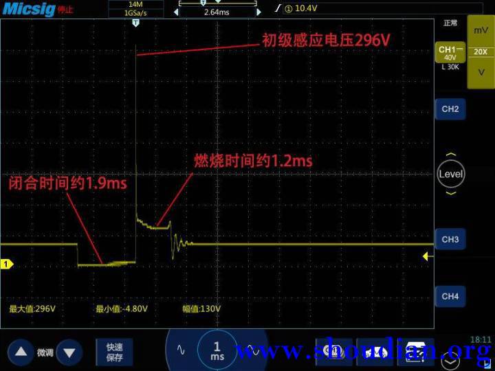 3汽车专用示波器初级点火电压信号测量分析.jpg