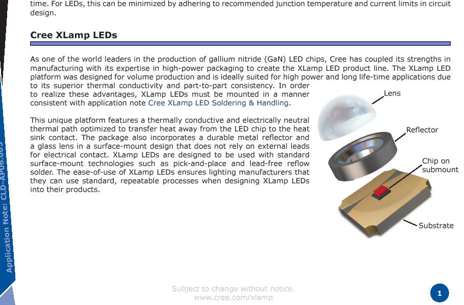 XLamp 7090 XR-E 金属圈作用官方文档的解释