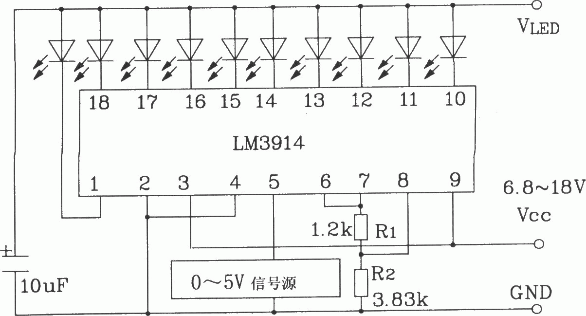 最简单电量指示电路图图片